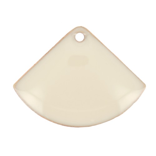 Sequins éventail en métal et résine époxy 7x10 mm Crème x6