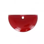 Sequins demi-cercle en métal et résine époxy 9.5x16 mm - Rouge foncé x6