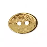 Bouton ovale martelé 14x10 mm Doré à l'or fin x1