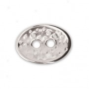 Bouton ovale martelé 14x10 mm Placage Argent fin vieilli x1|raw }}