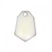 Sequins diamant en métal et résine époxy 9x13 mm Blanc x6