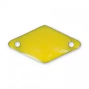 Intercalaires en métal losange 2 trous résine époxy 17x9 mm Jaune x6