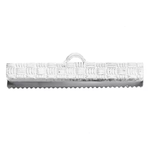 Embouts à serrer décorés 25 mm argenté x4