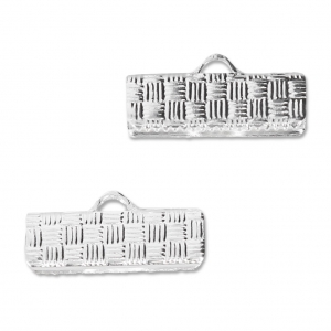 Embouts à serrer décorés 16 mm Placage Argent fin x4