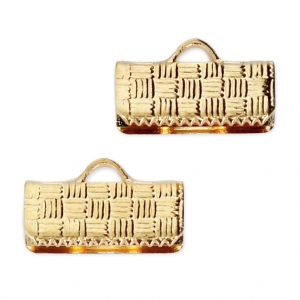 Embouts à serrer décorés 13 mm - Doré à l'Or fin x4