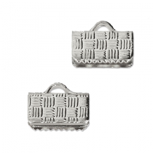 Embouts à serrer décorés 10 mm rhodié x4