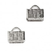 Embouts à serrer décorés  8 mm rhodié x4|raw }}