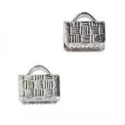 Embouts à serrer décorés  8 mm rhodié x4