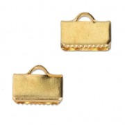 Embouts à serrer lisses et griffes 10 mm doré à l'or fin x4|raw }}