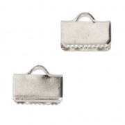 Embouts à serrer lisses 10 mm Placage Argent fin x4|raw }}