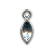 Pendentif navette PureCrystal 16 mm argenté vieilli