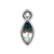 Pendentif navette PureCrystal 16 mm argenté vieilli