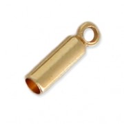 Embouts cylindriques pour cordon 1.3 mm doré à l'or fin x10|raw }}