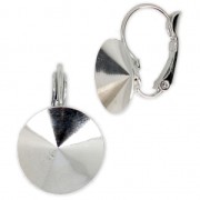 Dormeuses porte-cabochon à coller PureCrystal 1122 14 mm - Rhodié x2|raw }}