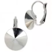 Dormeuses porte-cabochon à coller PureCrystal 1122 14 mm - Rhodié x2