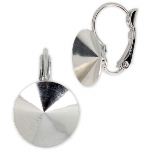 Dormeuses porte-cabochon à coller PureCrystal 1122 14 mm - Rhodié x2