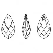 Pendentif Poire haut métallisé 6565 18 mm Crystal Light Chrome x1