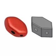 Perles en verre Paros® par Puca® 7x4 mm Red Metallic Mat x10g