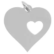 Breloque coeur ajourée coeur 15x14.5 mm en Acier inoxydable 316L x1