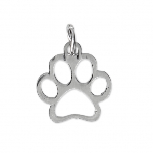 Breloque patte de chien 16x12 mm en Acier inoxydable x1