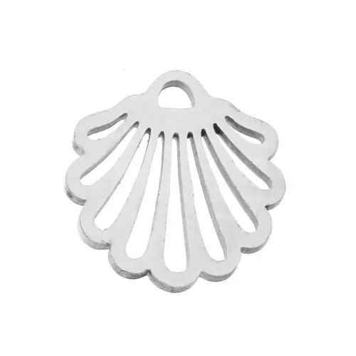Breloque coquillage 14x13 mm en Acier inoxydable x1