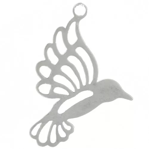 Breloque oiseau 20x14 mm - Acier inoxydable 316L x1
