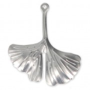 Pendentif feuille de Ginkgo 29x26 mm en Acier inox x1