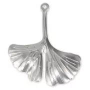 Pendentif feuille de Ginkgo 29x26 mm en Acier inox x1