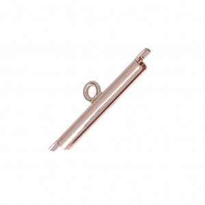 Embout pour tissage de perles rocailles & Delica Miyuki 20 mm doré rose x1