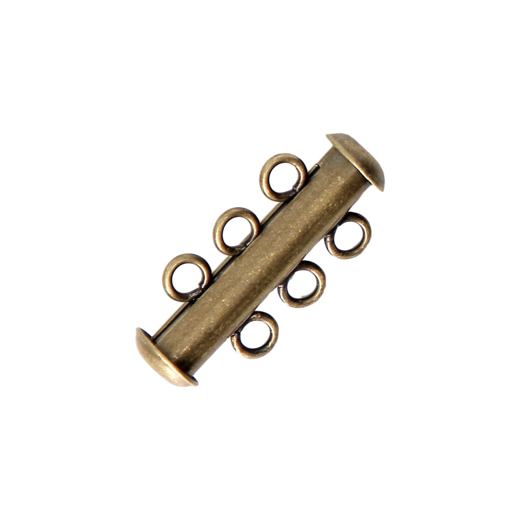 10 Fermoirs Bijoux Filigrane 3 Rangs - Cuivre, 19x10 Mm, Fabrication Française, Neufs