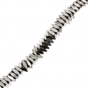 Mini rondelles rhombus imitation hématite 3x1.2 mm Labrador x40 cm|raw }}