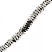 Mini rondelles rhombus imitation hématite 3x1.2 mm Labrador x40 cm