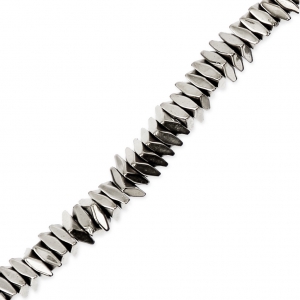 Mini rondelles rhombus imitation hématite 3x1.2 mm Labrador x40 cm