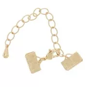 Fermoir mousqueton avec embouts à serrer 10 mm - Doré à l'or fin x1