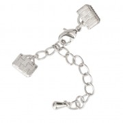 Fermoir mousqueton avec embouts à serrer 8 mm Placage Argent fin x1|raw }}