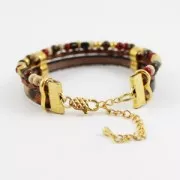 Fermoir mousqueton décor quadrillé 12 mm doré x1