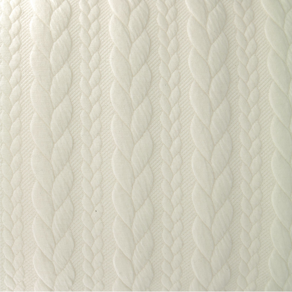 Tissu jersey matelassé Mailles Torsadées Ecru x10cm Perles & Co