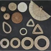 Pendentif rond en rotin 42 mm pour la création de bijoux DIY x1