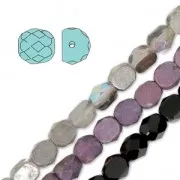 Perles en verre Cabochons Facettés 6 mm Opaque Rose Ceramic Look x25