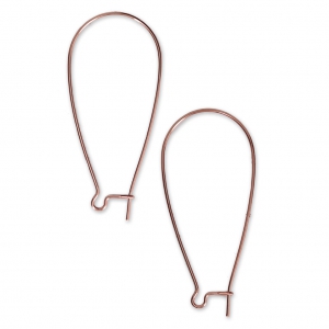 Boucles d'oreilles crochets dormeuses en laiton 44 mm doré rose HQ x2