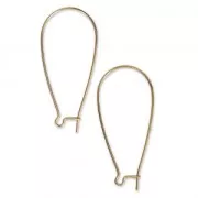 Boucles d'oreilles crochets dormeuses en laiton 44 mm doré à l'or fin x2