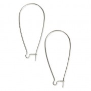 Boucles d'oreilles crochets dormeuses en laiton 44 mm argenté x2|raw }}