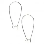 Boucles d'oreilles crochets dormeuses en laiton 44 mm argenté x2
