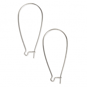 Boucles d'oreilles crochets dormeuses en laiton 44 mm argenté x2