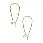 Boucles d'oreilles crochets dormeuses en laiton 38 mm doré à l'or fin x2