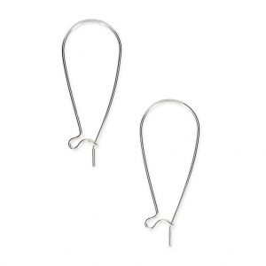 Boucles d'oreilles crochets dormeuses en laiton 38 mm argenté x2