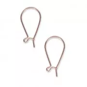 Boucles d'oreilles crochets dormeuses en laiton 23 mm doré rose HQ x2