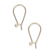 Boucles d'oreilles crochets dormeuses en laiton 23 mm doré à l'or fin x2