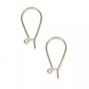 Boucles d'oreilles crochets dormeuses en laiton 23 mm doré à l'or fin x2