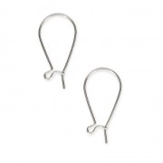 Boucles d'oreilles crochets dormeuses en laiton 23 mm argenté x2